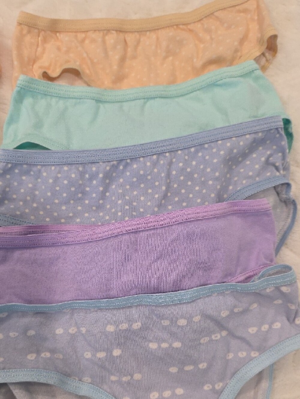 Cat & Jack Girls Multicolor Cotton Briefs - Peach, Mint, Lavender, Gray, White - Picture 4 of 4